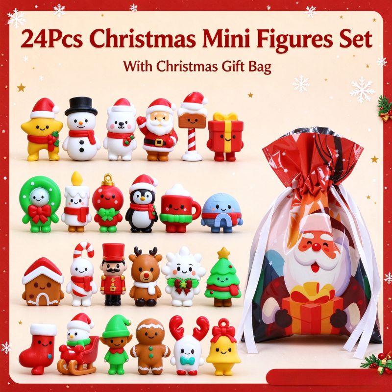 Kids Toys Xmas - Ensemble de figurines miniatures de Noël