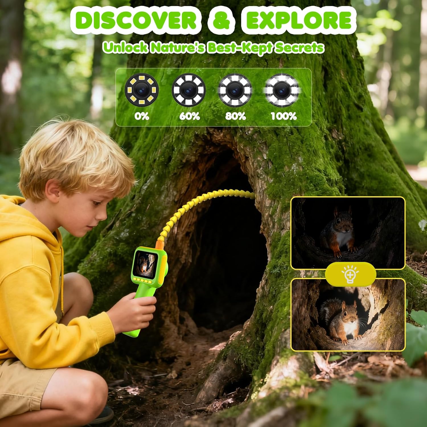 Kids Toys 3 Year Old - Endoscope pour enfants, caméra serpentine avec